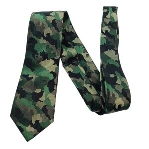 PC Camo Mens Tie Green Black  Business Office Military Green Black Beige